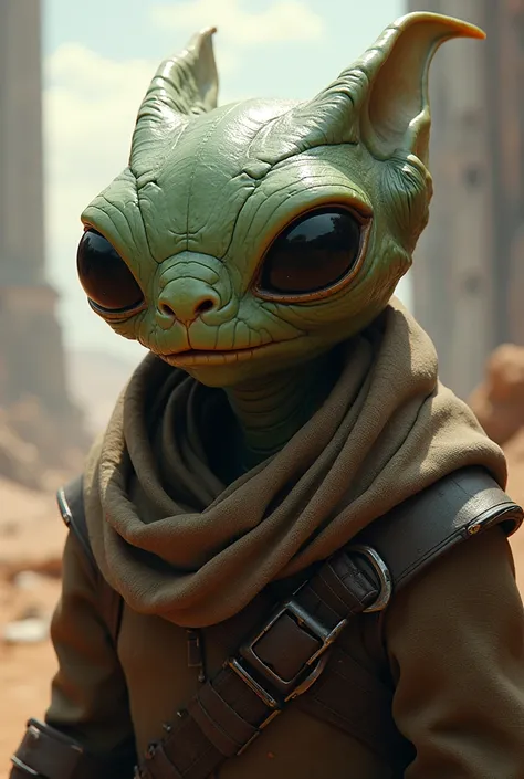 Rodian alien, species from Star Wars, epic realism, Star Wars vibes

