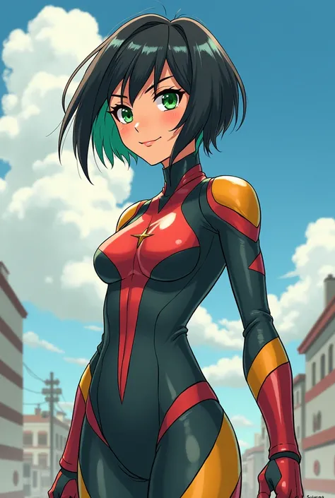 A 1, she is a young heroine who combines tenderness and determination in a powerful presence. With her short, dark hair and large, expressive eyes of vibrant green, Yumi radiates energy and warmth. Her streamlined and functional heroine costume is designed...