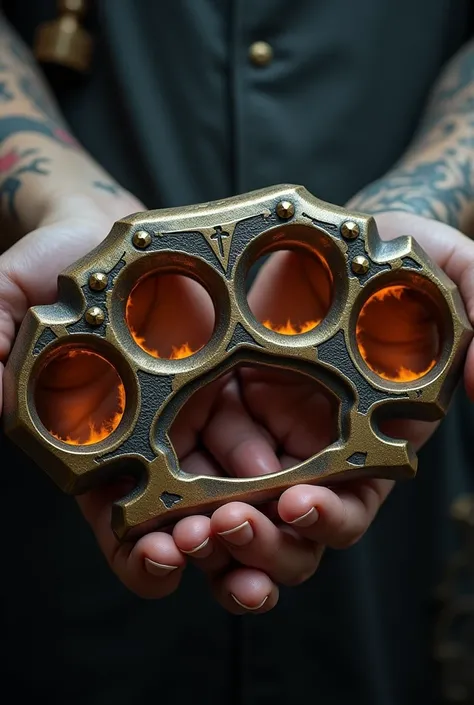 create a semi-realistic version of brass knuckles with the power to drain the life energy of whoever was hit
