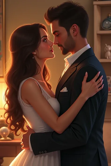 Beautiful realistic love up image between Olivia and her husband 