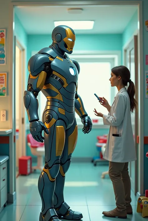 Iron Man goes to the pediatrician to get checked out
