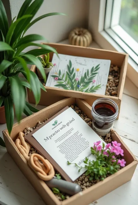 Welcome Kits: Includes items such as an eco-friendly notebook, a reusable bottle, seeds to plant, and an introductory guide to ecotherapy.Gardening Kits: Include seeds, Biodegradable pots and small tools. This can encourage participants to start connecting...