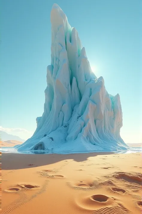 An iceberg in the middle of the desert