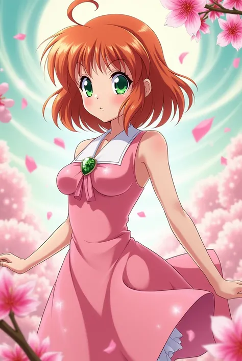 full body portrait of Sakura Kinomoto, big breast, anime Clamp aesthetic