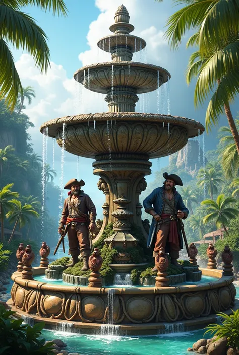 Entrance to a pirate-style fountain of friendship