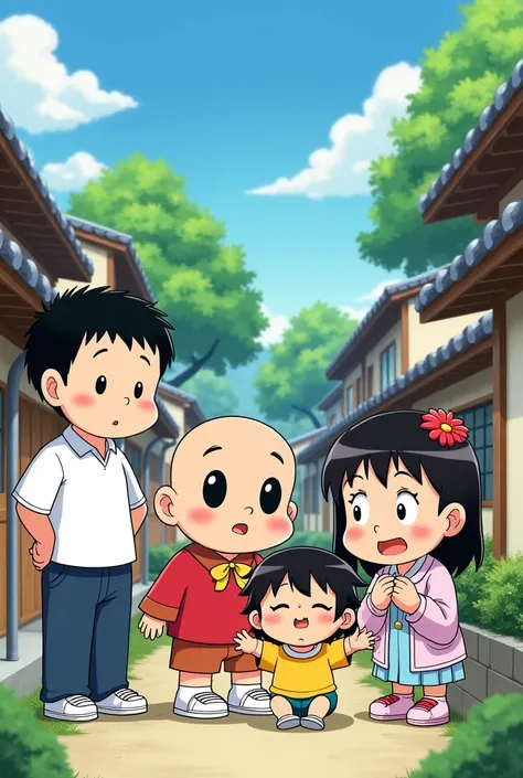 Crayon shinchan and family