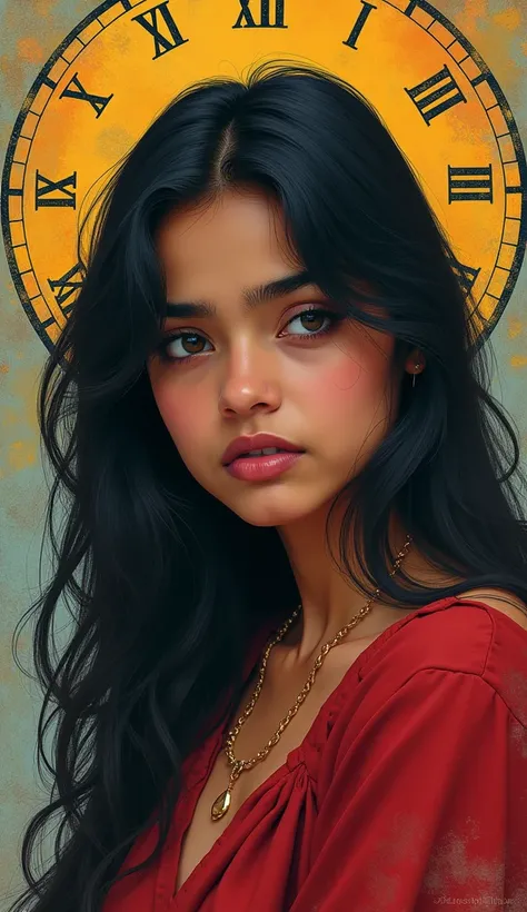 Central image of an Indian girl aged between 26 to 30, with a disappointed or frustrated expression. The background should be a blend of bright and dull colors, perhaps with clock imagery to symbolize timepass. The overall tone should convey disillusionmen...