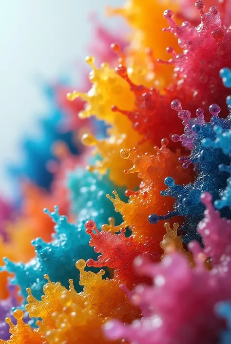 Plastic resins in very small pieces of colors poured in 3D