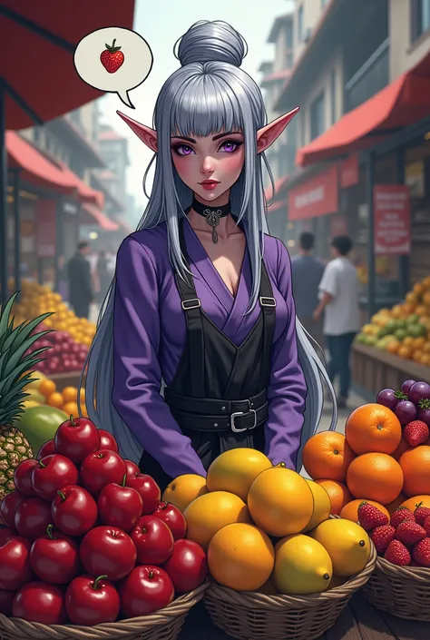 (Ultra-detailed face, looking away, Fantasy Illustration with Gothic, Ukiyo-e, Comic Art, rich tone colors), 
BREAK 
(This is a medieval Asian-style port town on the coast in a warm tropical climate. The morning market is bustling with shoppers and merchan...