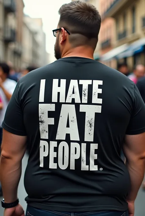 A t-shirt that says I hate fat people