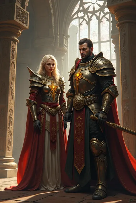 Create two DND characters, to a DragoBorn of Cleric class and a Warhammer of Paladin class