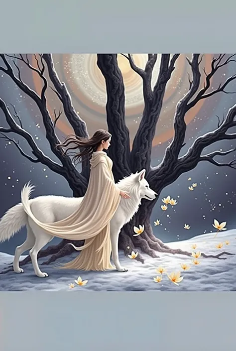 (masterpiece:1.2,Superior Quality,mirror-like,Cinematic Experience,Best illustrations,Super detailed),8k,wallpaper,(Amaterasu and the Sacred White Wolf:2.0),(Watercolor:2.0),(Wolf howling for protection and fertility:2.0),(Beautiful gradation:2.0),(dynamic...