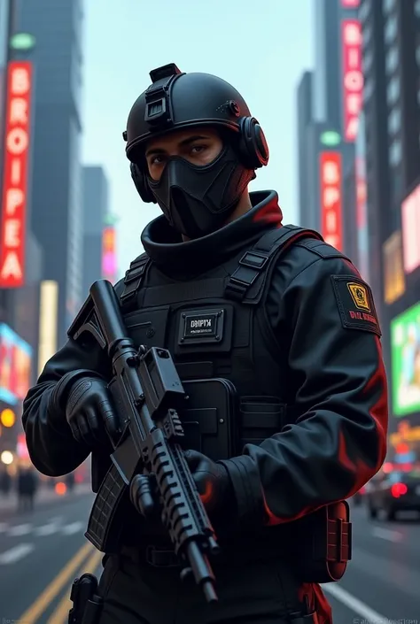 Armed BOPE soldier in black in Los Santos 