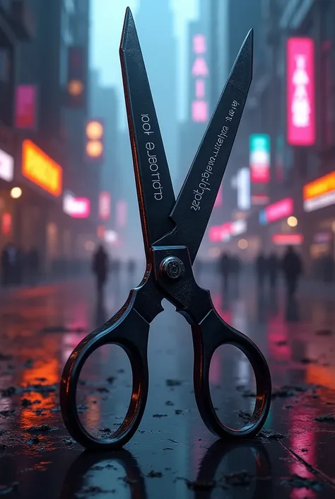 Image of cyberpunk scissors with the words Ponto Cortes written on it