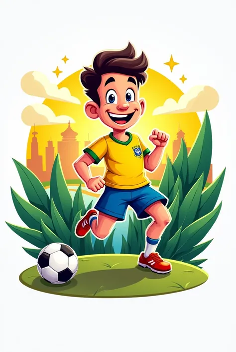 A fun Brazilian football logo 
