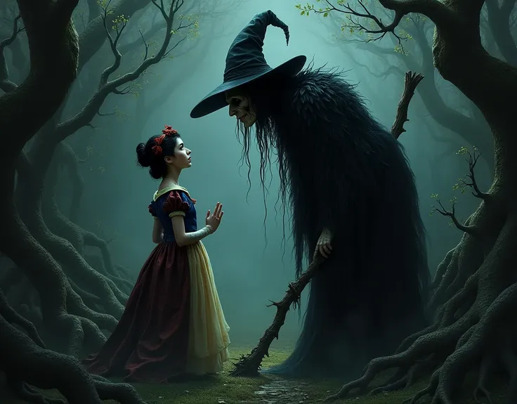 The evil witch and Snow White