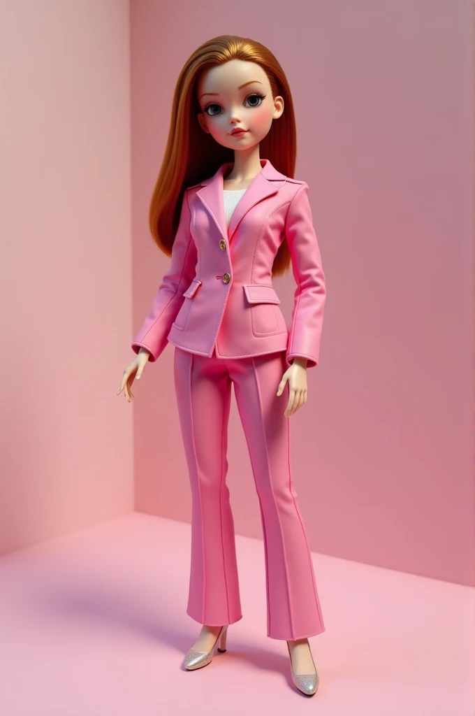 Full body doll in pink suit 