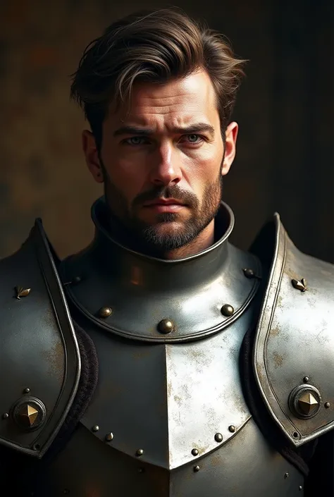 (photorealism:1.2) masterpiece, human male knight, handsome, square jaw, full plate, bold face