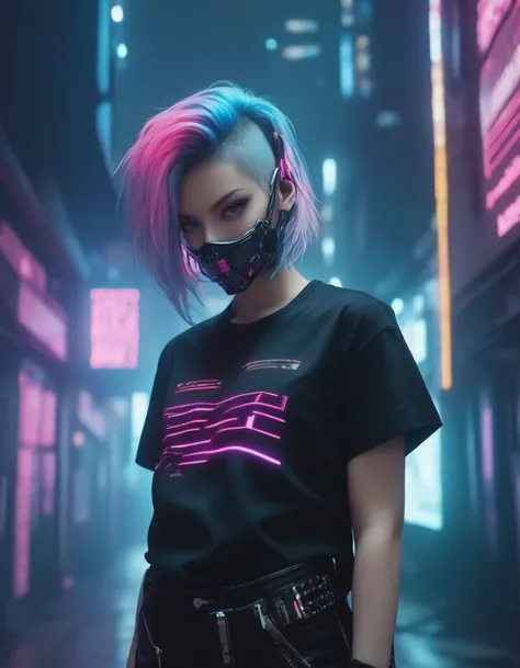 A stylish pop and cyber T-shirt