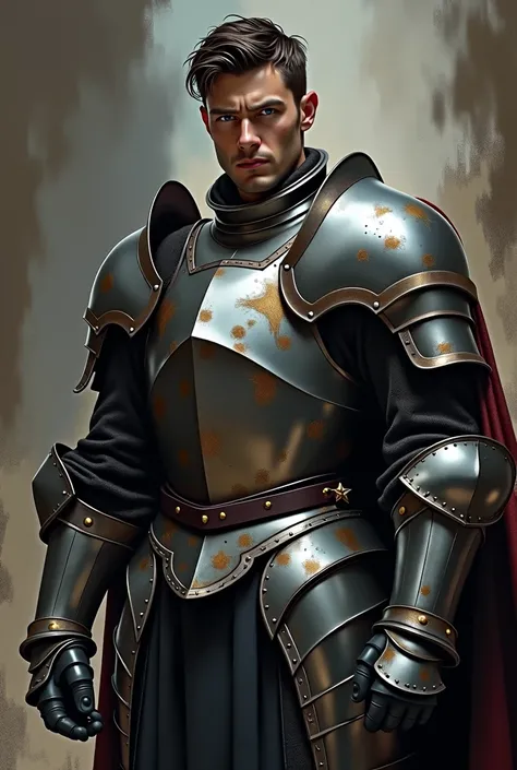 (photorealism:1.2) masterpiece, human male knight, handsome, square jaw, full plate, cool, sexy