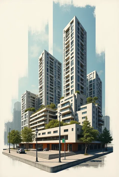 Collage of social housing architecture for use on a poster 