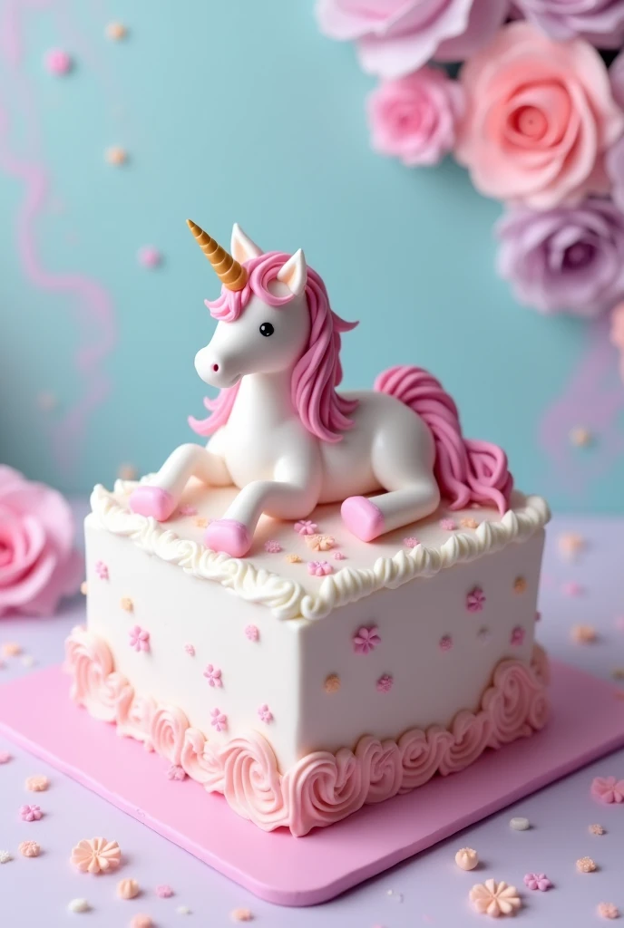 Unicorn cake for instagram image, make the image square, square image