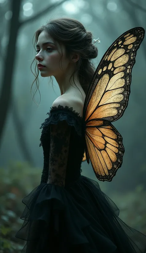 butterfly girl  black
