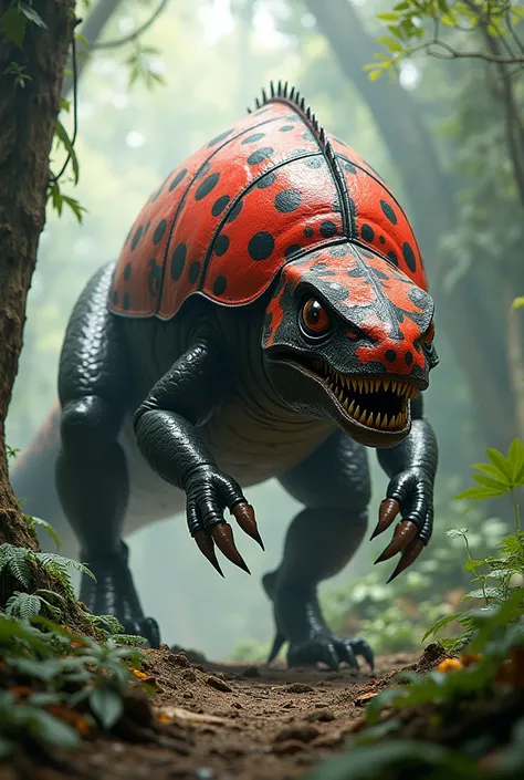   Roaring predator Combine a fierce dinosaur with a ladybug 