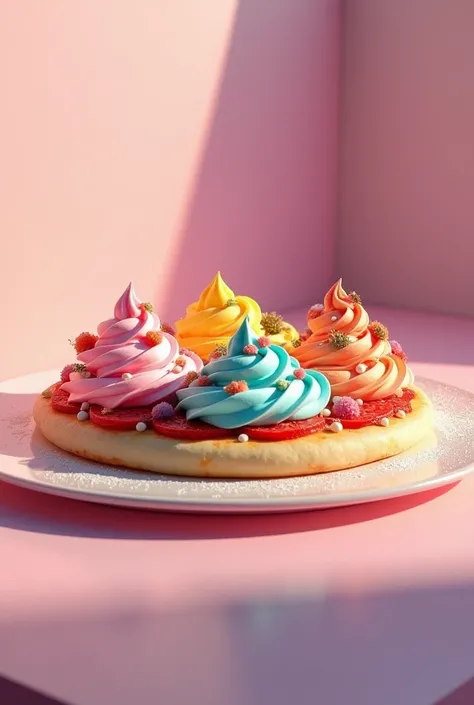 Create me a pozza with colored frosting