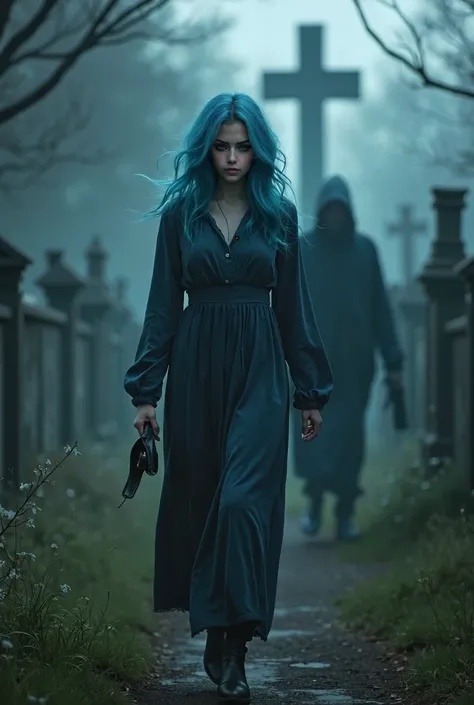 ultra realistic professional full body camera   (((blue hair woman, walking angry towards cemetery,tiny breasts followed by dark spirit nightmare)))  (photo 1028k qhd) by (James C. Christensen:1.2|Jeremy Lipking:1.1), (Dittmann Anna:0.3), (jiner:0.3), (mis...