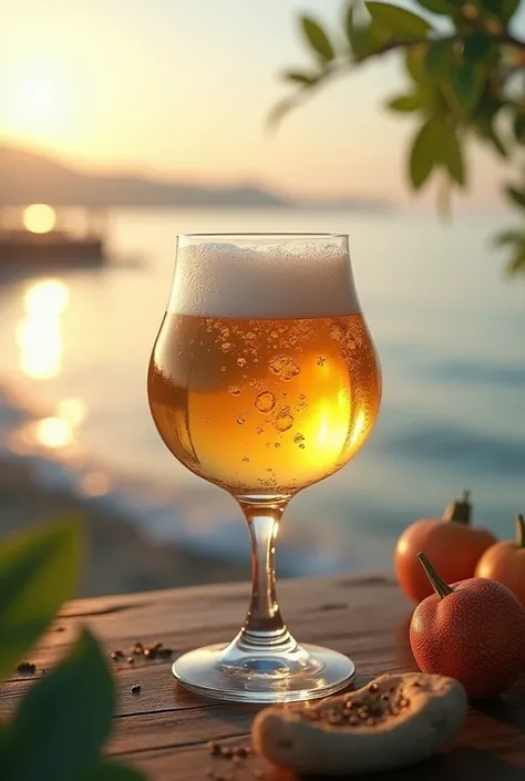 background:Shonan Sea Subjects:Craft beer(Tulip Glass)