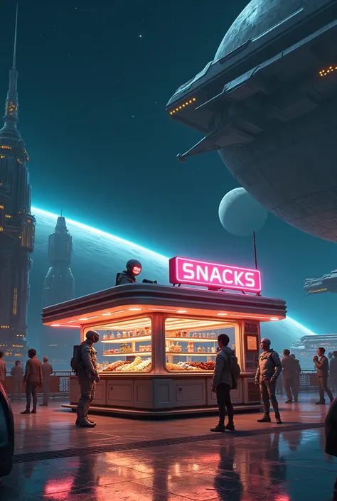 Snack stand in space 