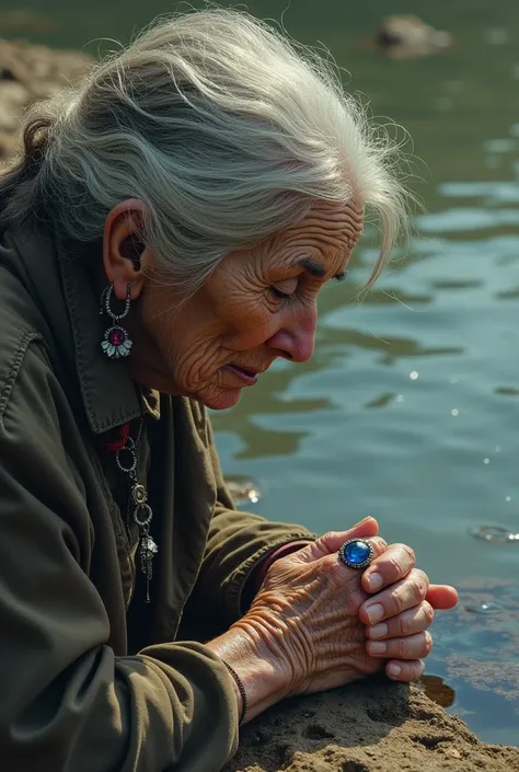 This sad and crying old woman went to the river and saw her reflection. When seen, I cried with feeling, since what was reflected in the water was an old and untidy face. This old lady had rags and dusty shoes on all the time. The only beautiful thing abou...