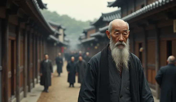 Among the hanok-style houses, Heo Ok walks around with his bald head and long, gray beard, while his scar on his left eye attracts curious glances from locals. Their eyes, full of ancestral knowledge, reflect a deep connection with the past of this cultura...