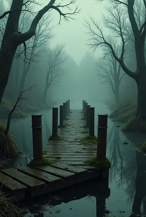 creepy dock with water