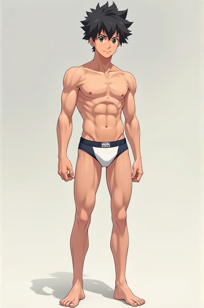 Anime boy with under wear and six packs