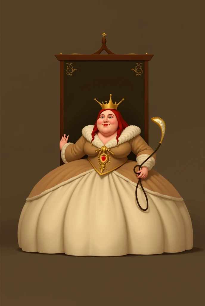 very obese redhead queen, big belly overflowing, Accurate, 