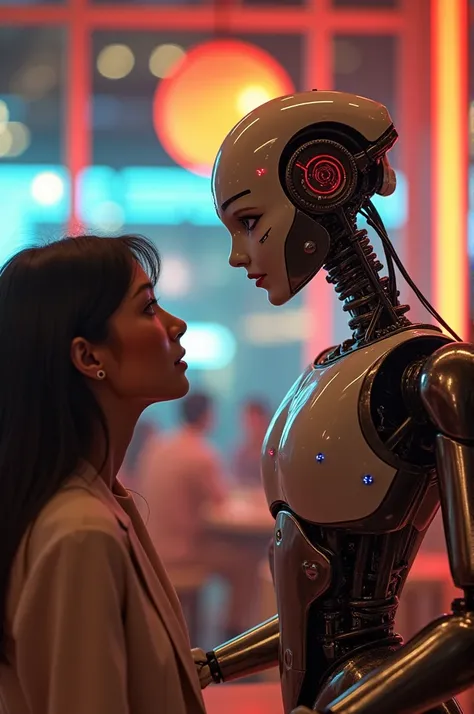 Robot waiter in love