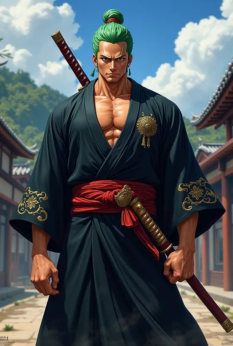 zoro roronoa dressed as in the wano arc