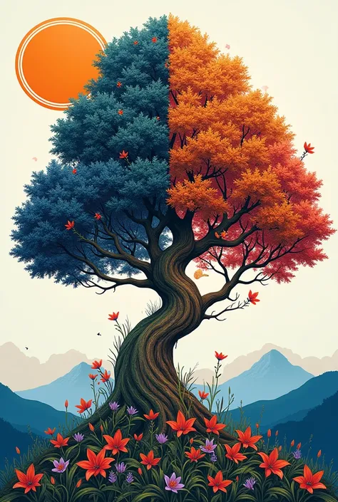  The bottom part should be a tree, The roots and trunk of the tree are in the patterns of the Belle Epoque of France, The leaves of the tree are red lilies and lavender., White and blue, like the colors of the French flag. 
Then at the top there is another...