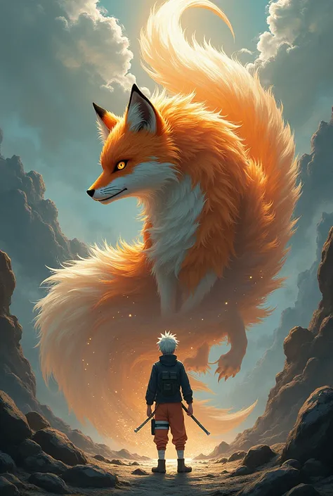 Nine tailed with Naruto 