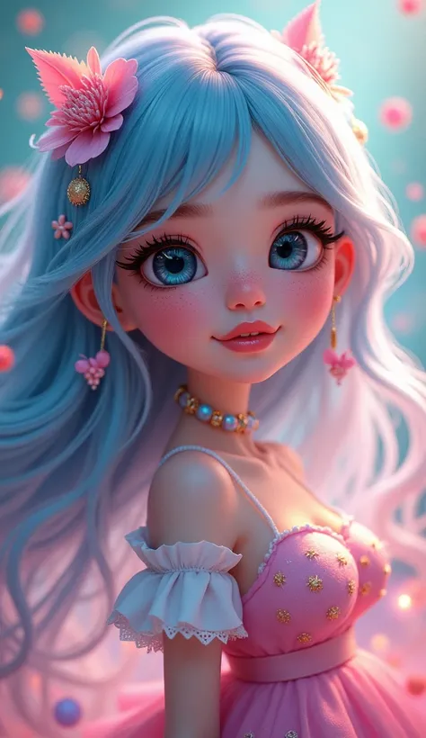 a cute anime-style fantasy mascot character of SEAART AI, 1girl, beautiful detailed eyes, beautiful detailed lips, extremely detailed face and features, long eyelashes, intricate detailed hair, colorful, whimsical, adorable, dynamic pose, vibrant colors, p...