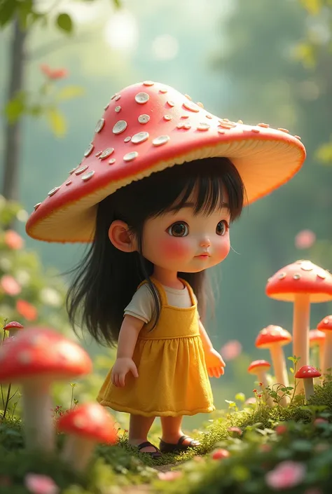 Mushroom hat，daughter，Blind Box Style，Adorable，Yunnan mushrooms，Mushroom anthropomorphic，great outdoors