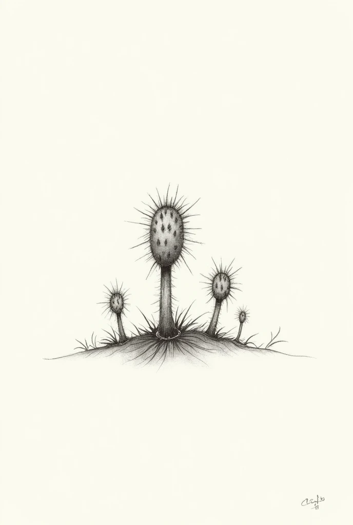 Pictures of simple cactus seedlings sketch 