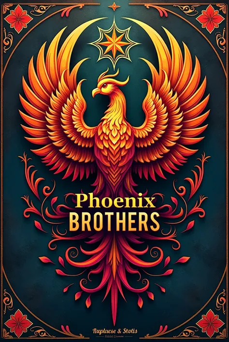 Make a logo for my local club. Give it a typical indian touch to background. Give the name Phoenix brothers to it in a special indian kinda font to it 
