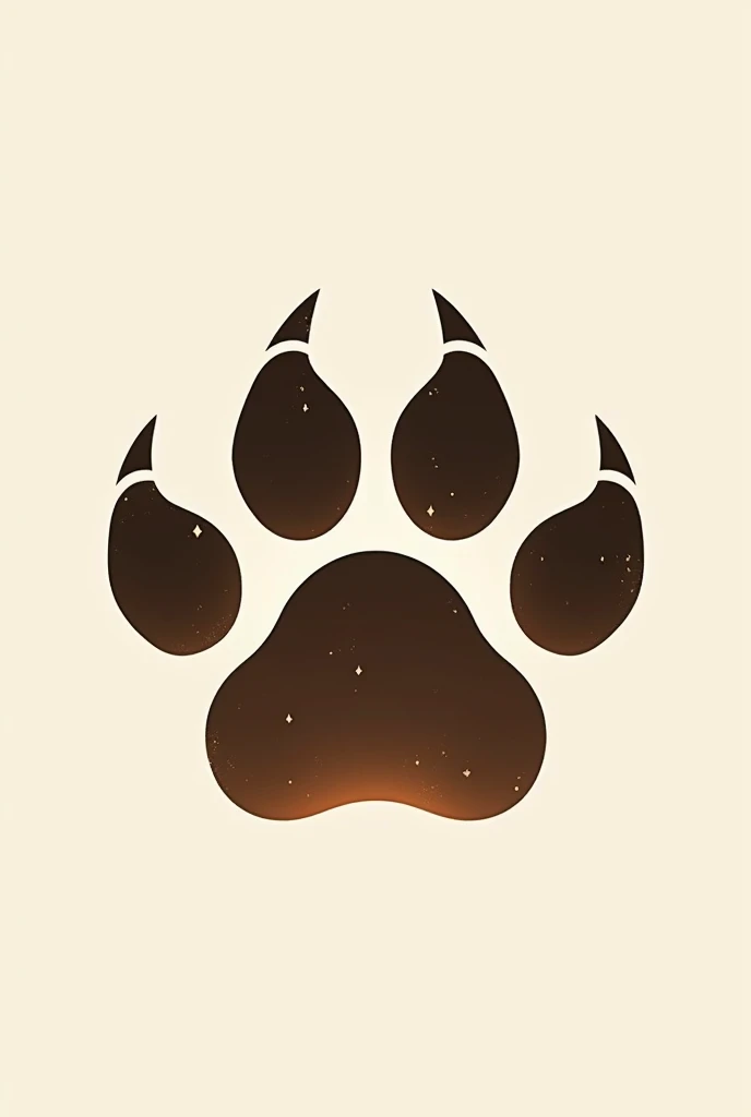 Generate a tiger paw print with vector design without any colour 