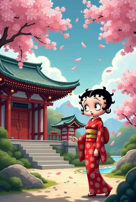 Bettyboop, Japanese Shrines，Visit，Cherry blossoms