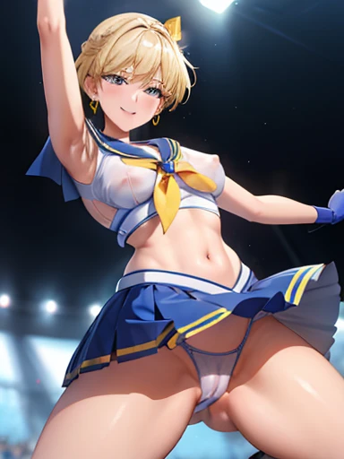 、(Highest quality:1.1), (masterpiece:1.4), (Absurd:1.0), Portraiture, close,
1, Sailor Uranus, Relationship,, Big and voluptuous breasts, Light blue eyes, blonde, Sailor Warrior Uniform, Sailor collar, A ribbon on the chest, Yellow ribbon, Attractive skirt...