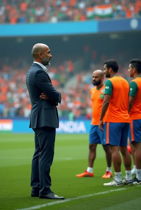 Pep Guardialo Coaching 
Indian football team 