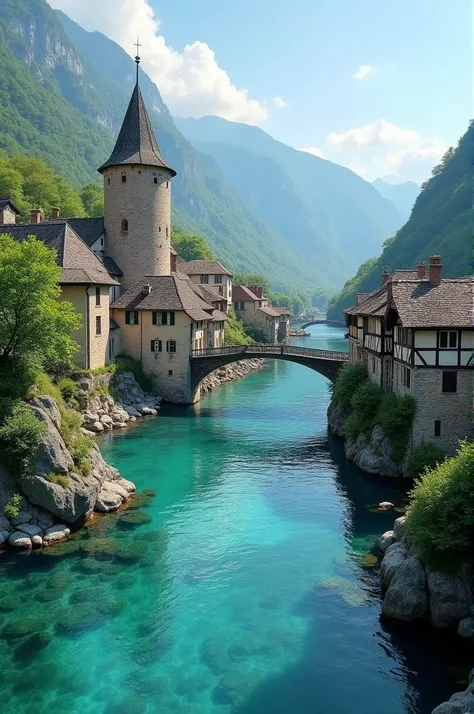 A kingdom with picturesque villages surrounded by a river of crystal-clear water 